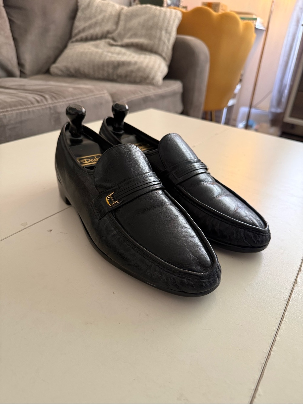 Florsheim Black Leather Penny Loafers Men's Size 12 D Slip-On Dress Shoes Classy